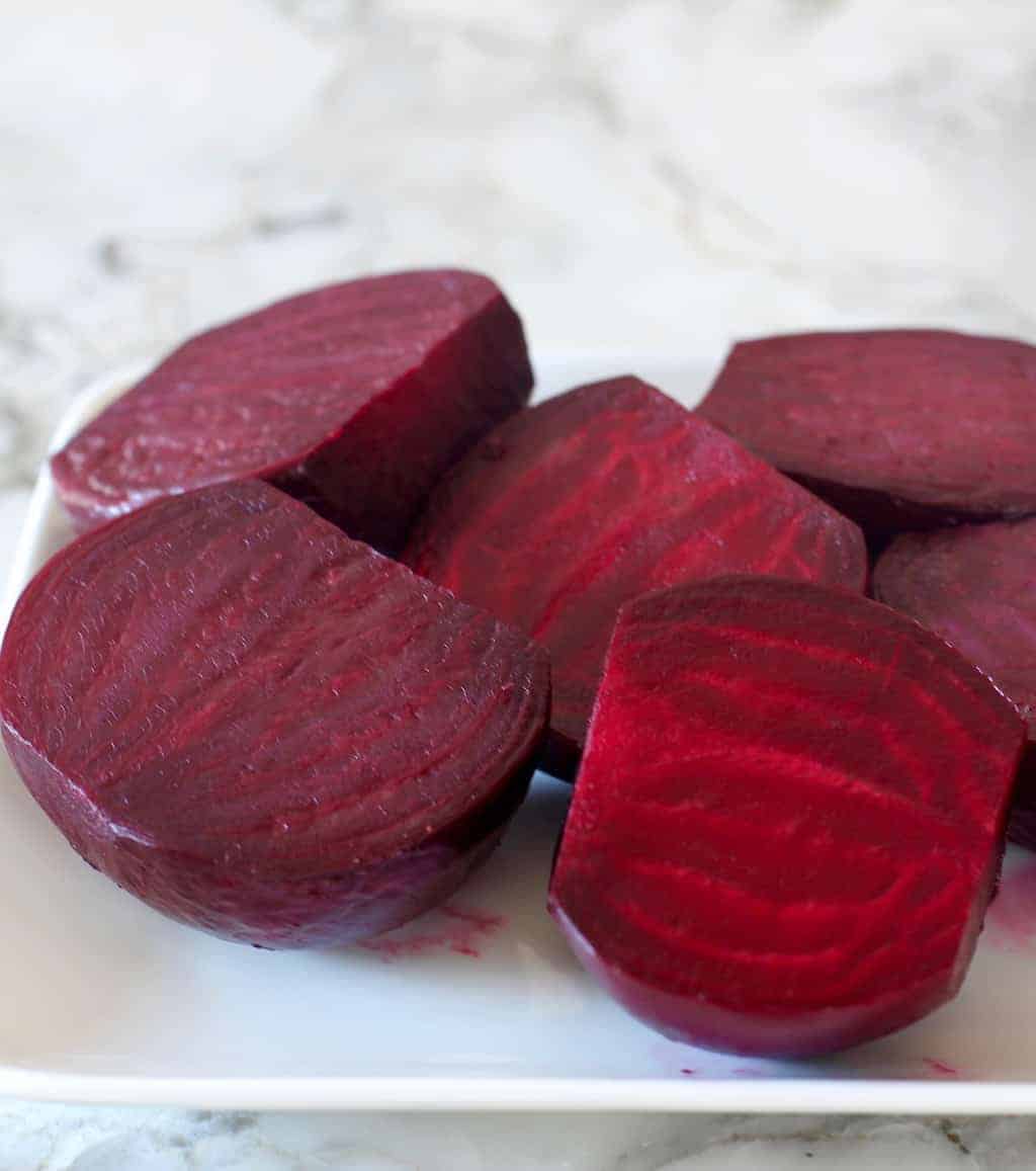 Beets cut in half