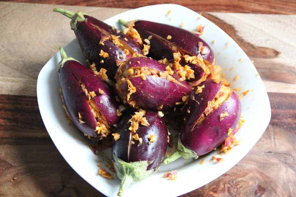 eggplant stuffed with the filling 