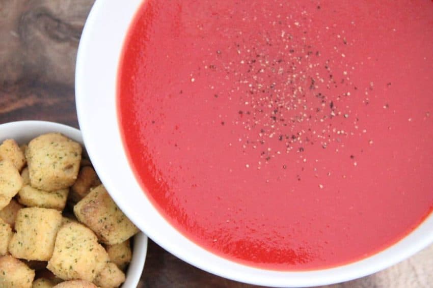 Tomato, beetroot and carrot soup