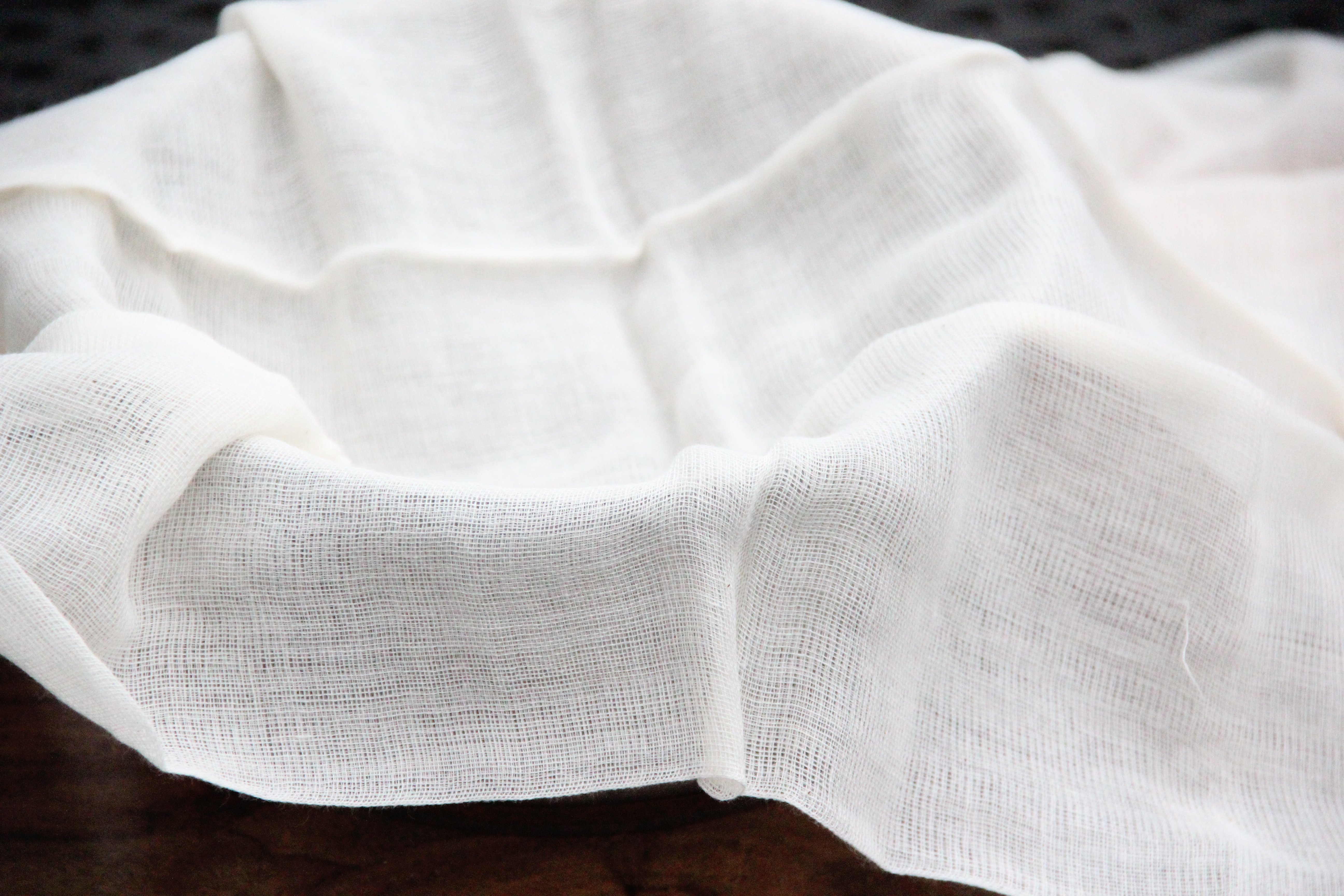 bowl lined with cheese cloth 