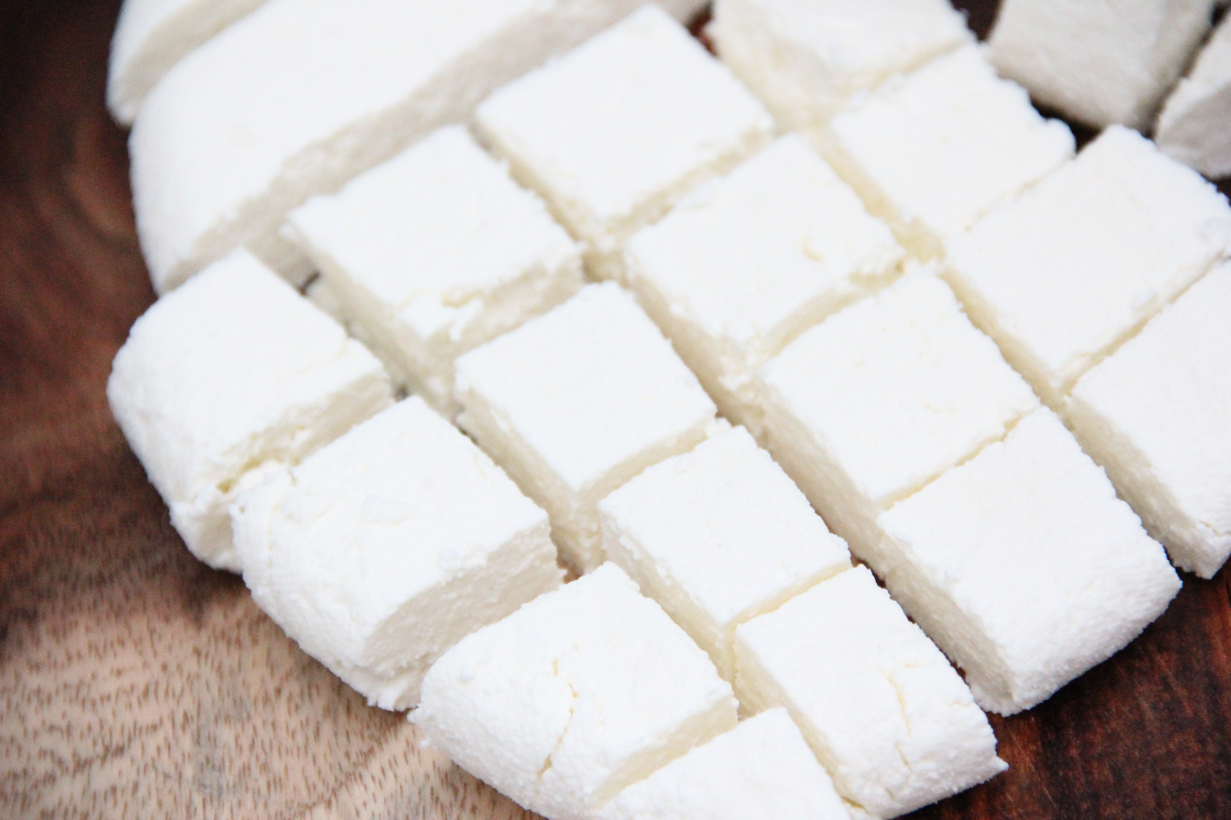 cubed homemade Paneer