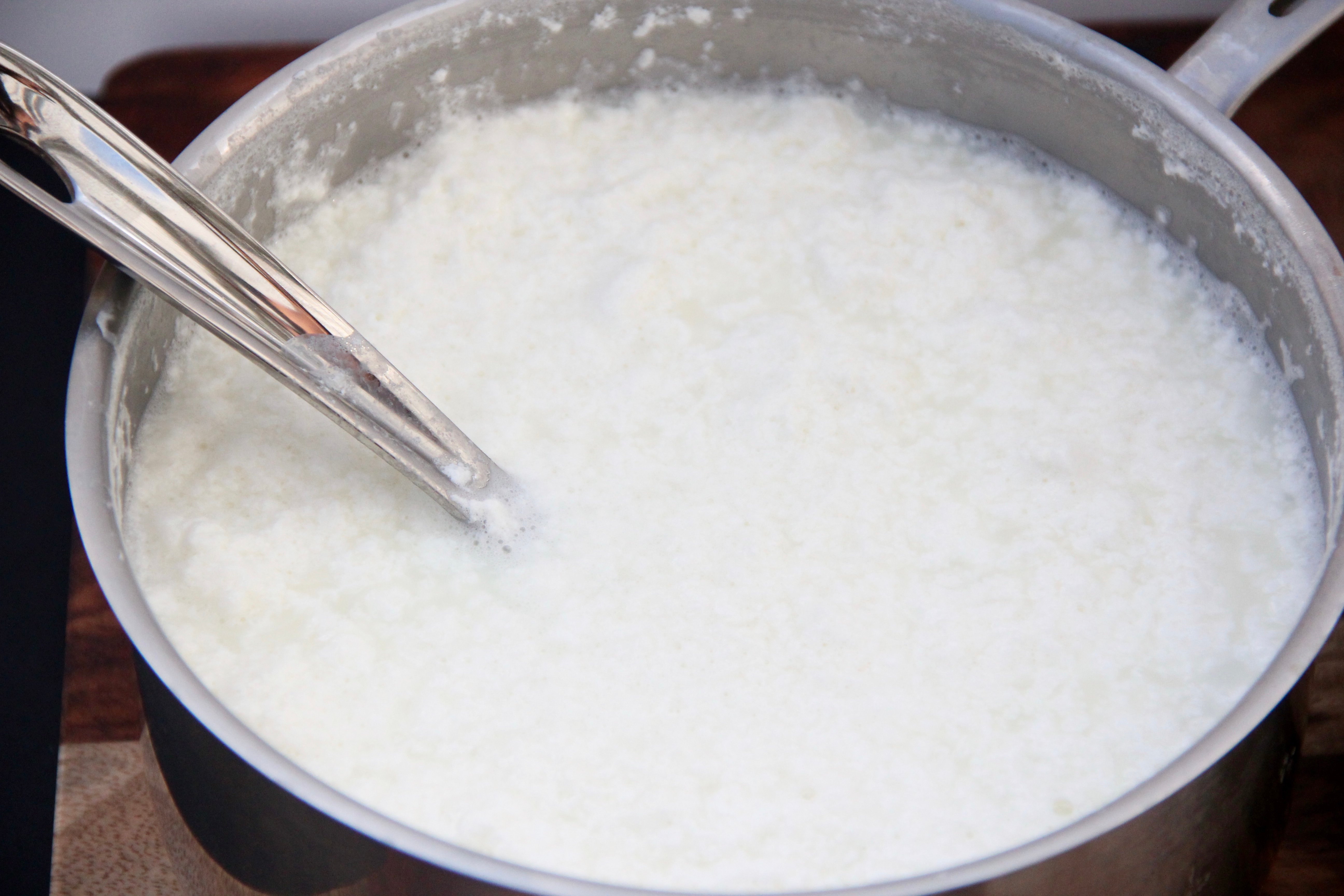 curdled milk to make homemade Paneer