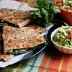 Spinach, Mushroom and Onion Quesadillas