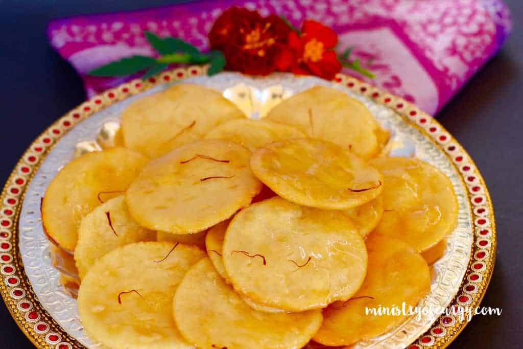 Pakatali Puri in a silver platter 