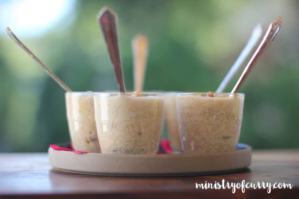 seviyan kheer in glass cups 