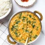 morinda dal in a serving bowl
