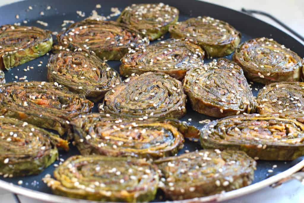 Aloo Wadi on a pan 