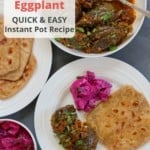 stuffed baby eggplant served with paratha with naan