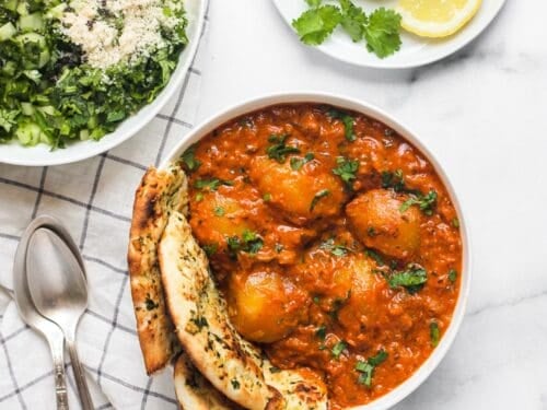 dum aloo served with naan