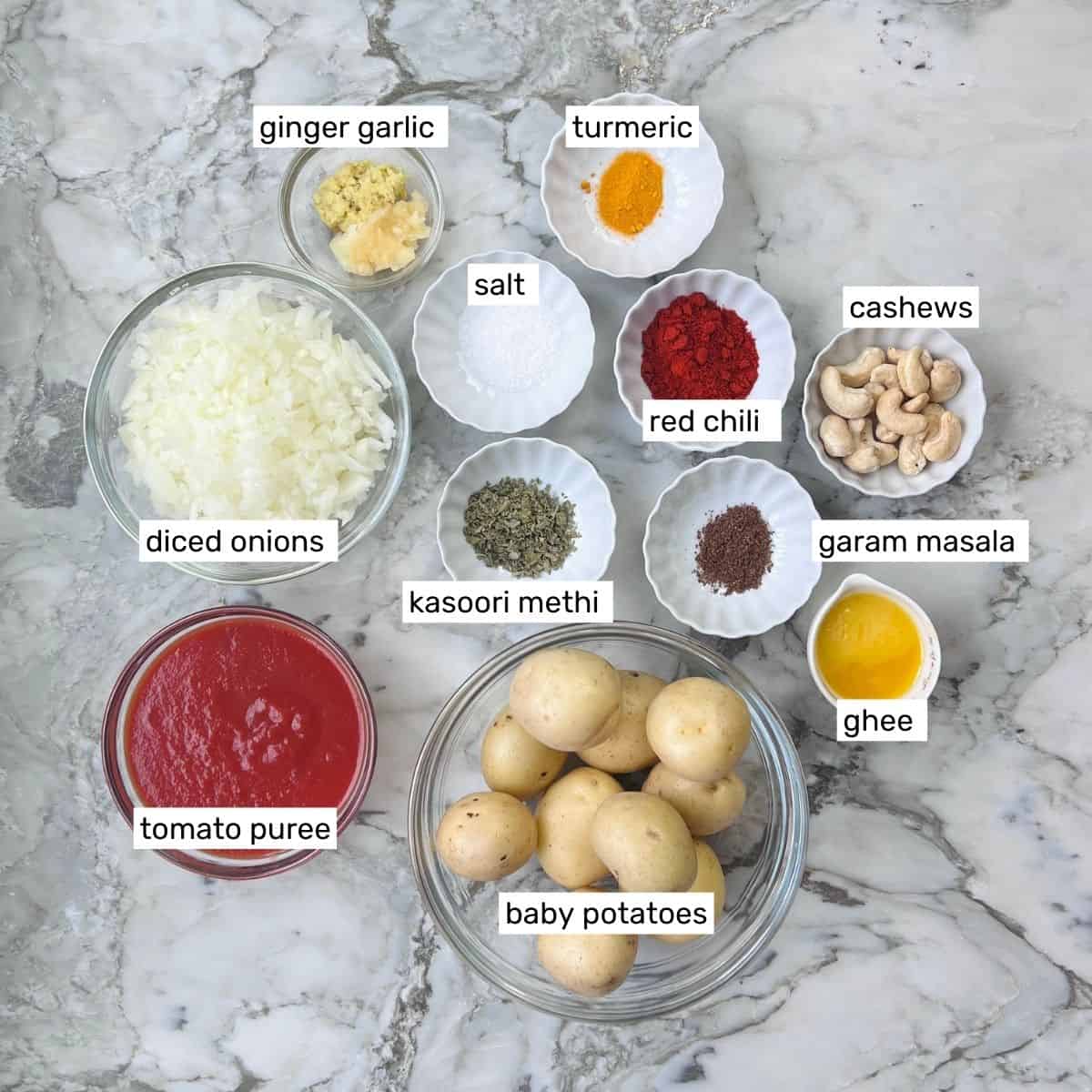 ingredients to make dum aloo 