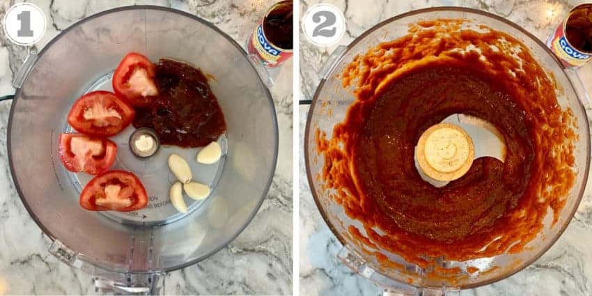 Tinga sauce made in food processor 
