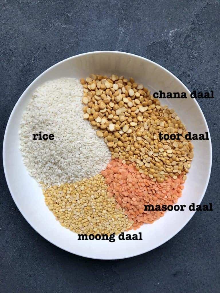 Bowl with rice and lentils 