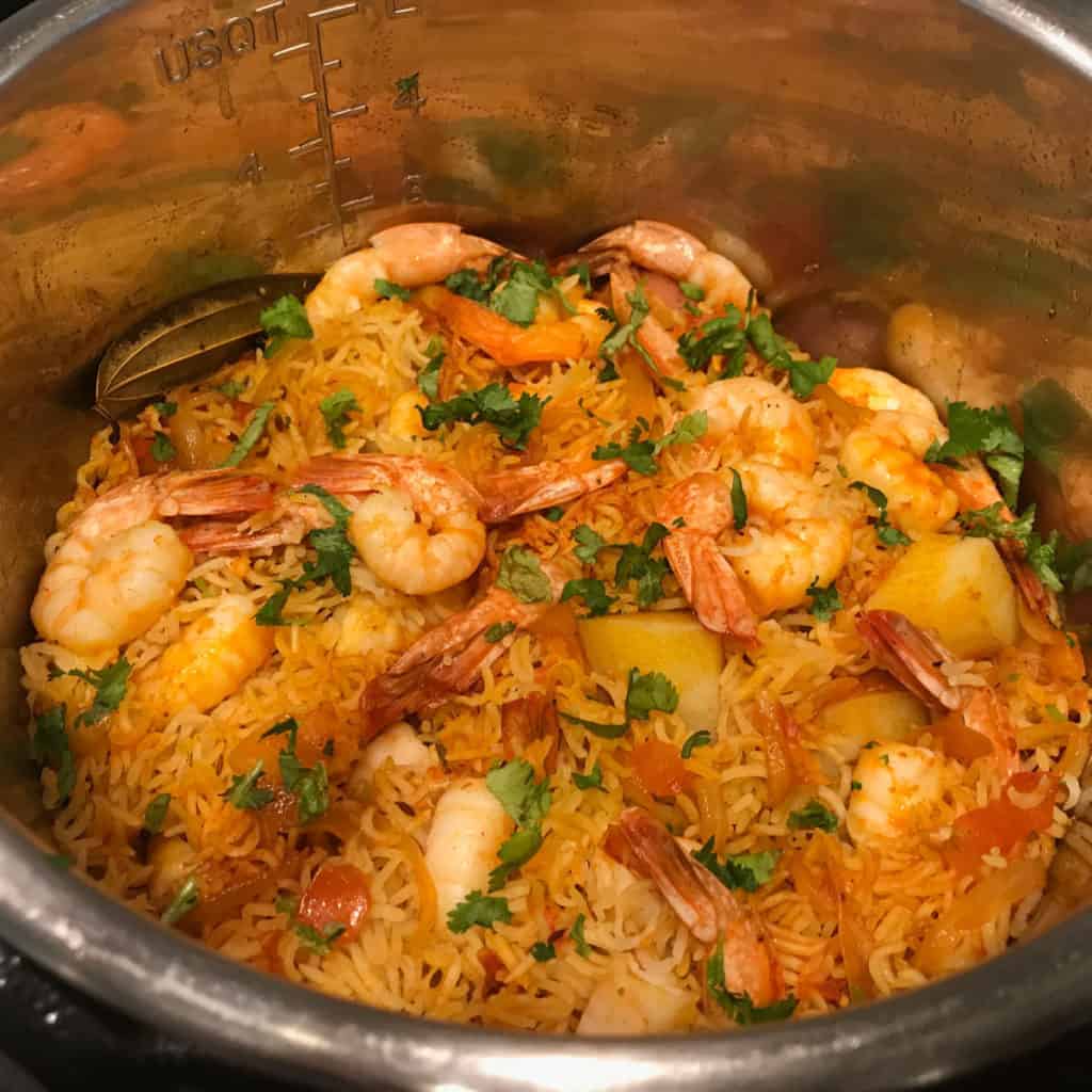 Shrimp Biryani in Instant Pot