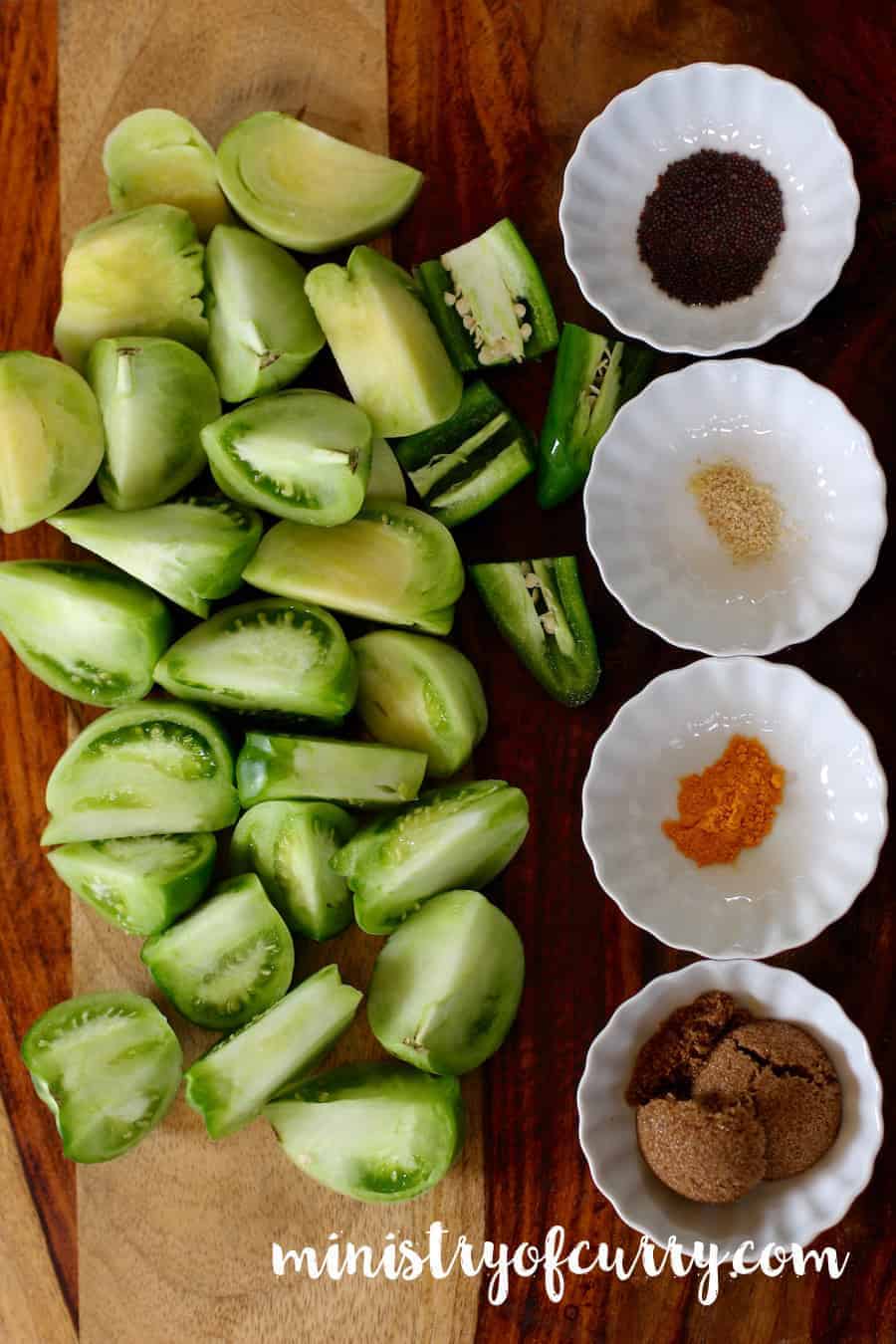 green tomato chutney ingredients