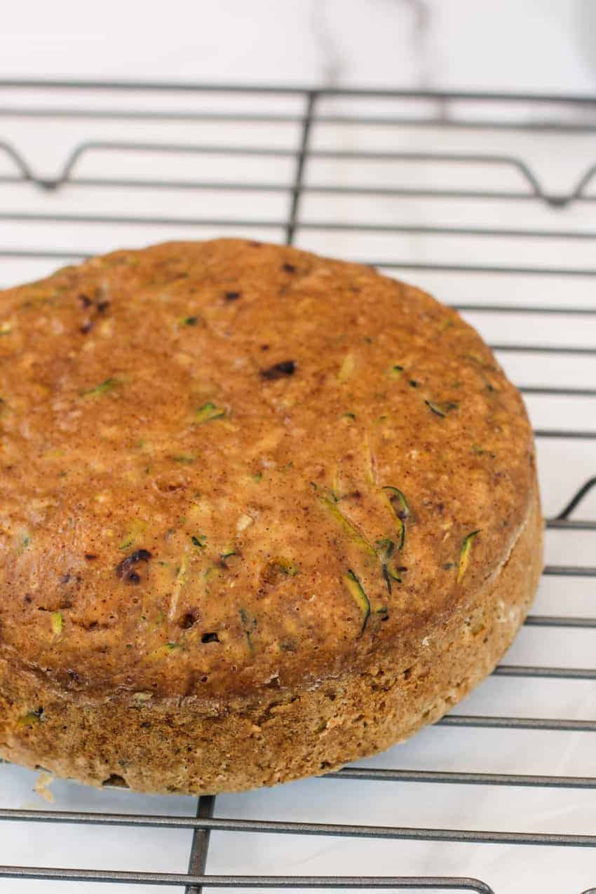 zucchini bread on cooling rack