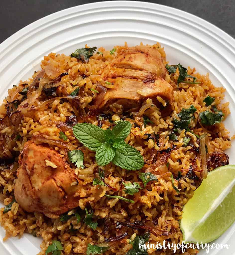 brown rice chicken biryani