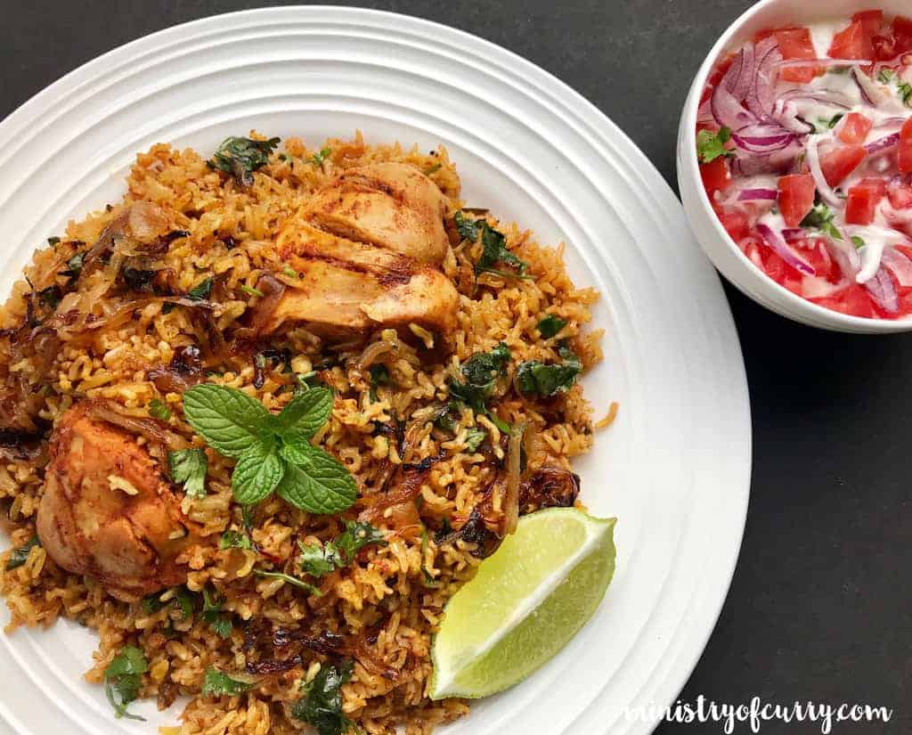 brown rice chicken biryani