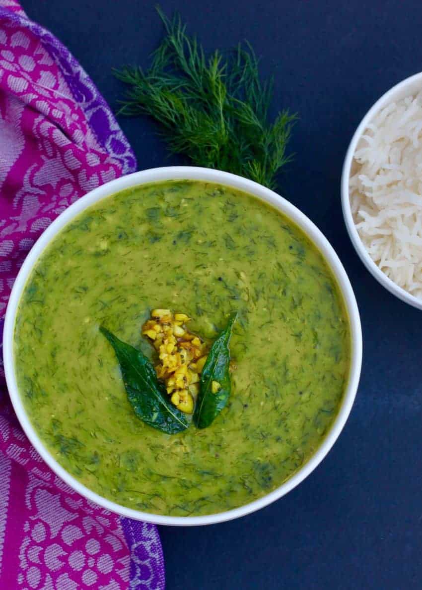 Dill Lentils with rice on the side