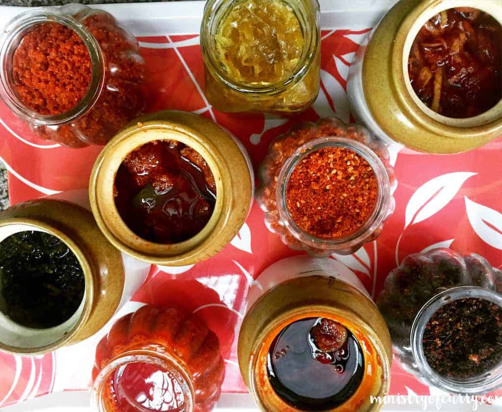 pickles and chutney in containers