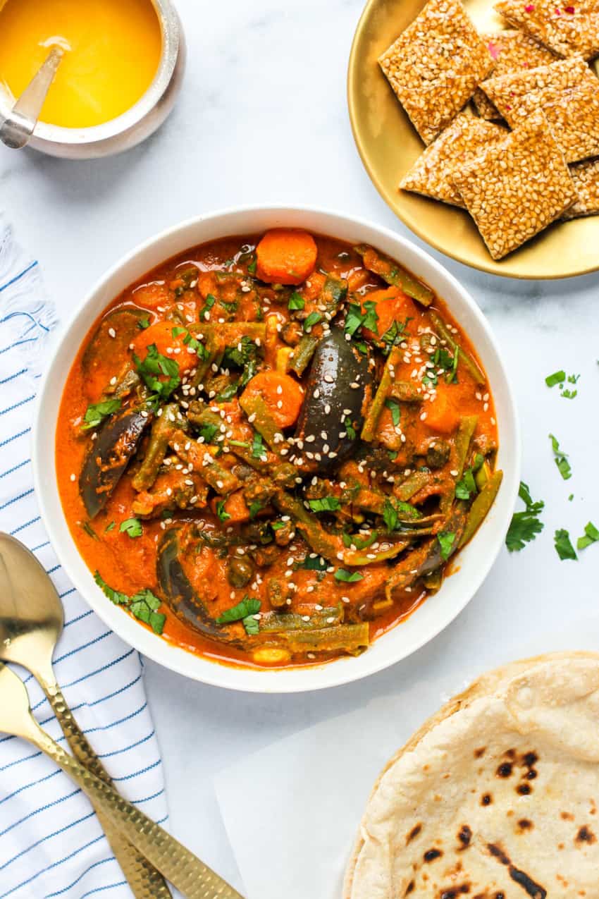 Bhogichi Bhaji in a white bowl
