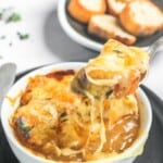 french onion soup served in a bowl