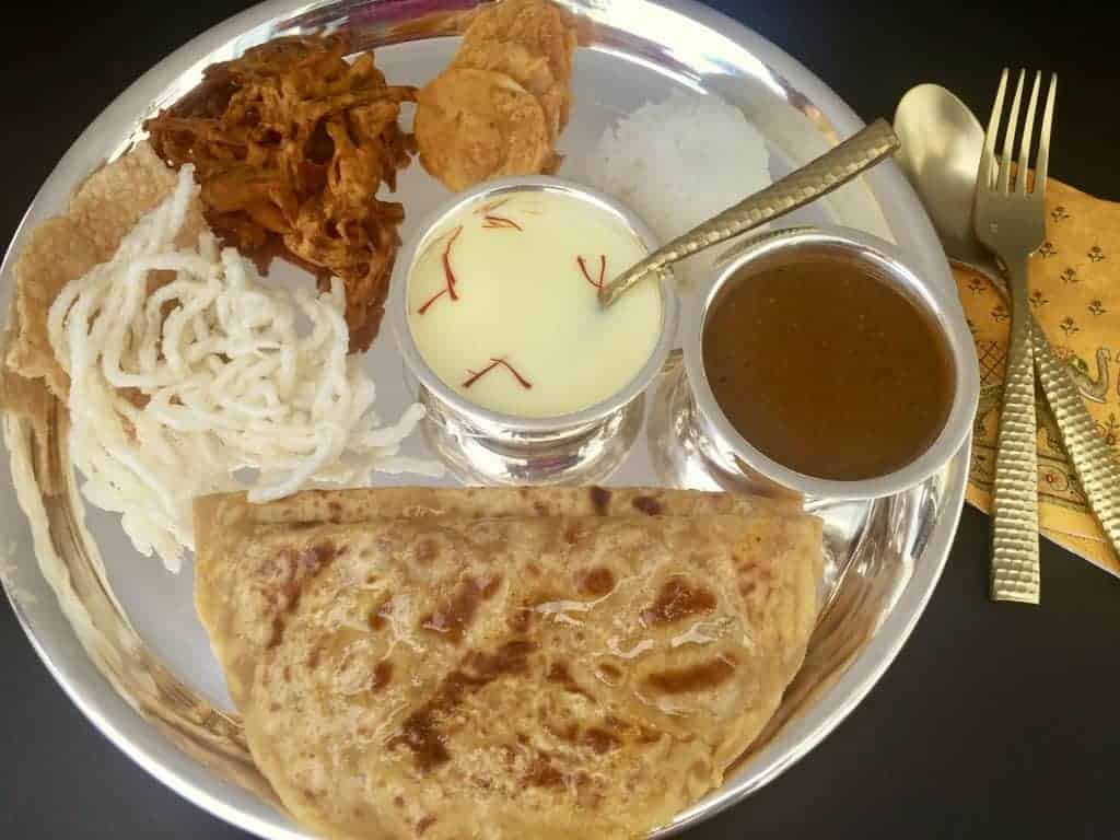 Puran Poli thali with all the side dishes 