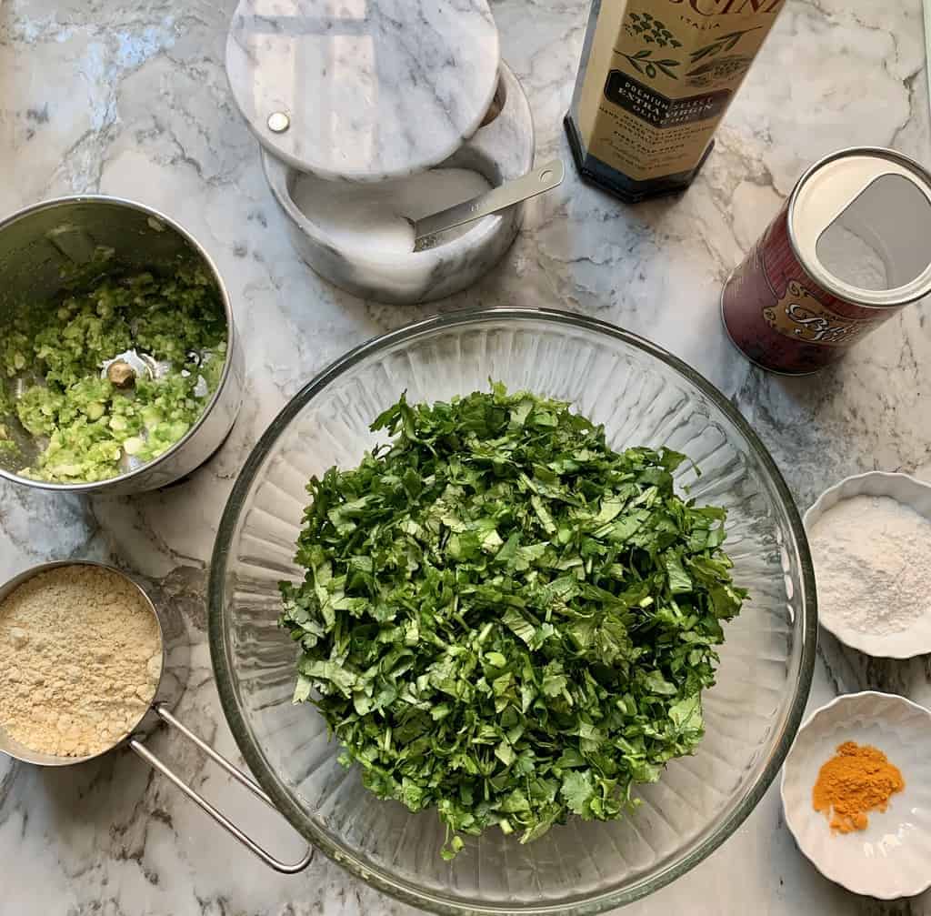 ingredients for Kothimbir Vadi