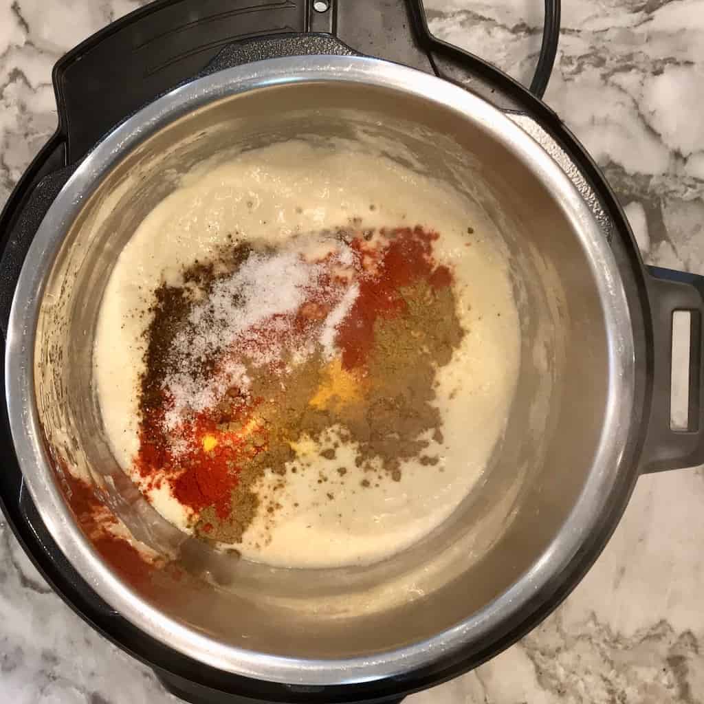 photos showing how to make shahi chicken korma in the Instant Pot 