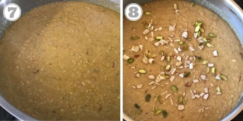 steps seven and eight of making laddo