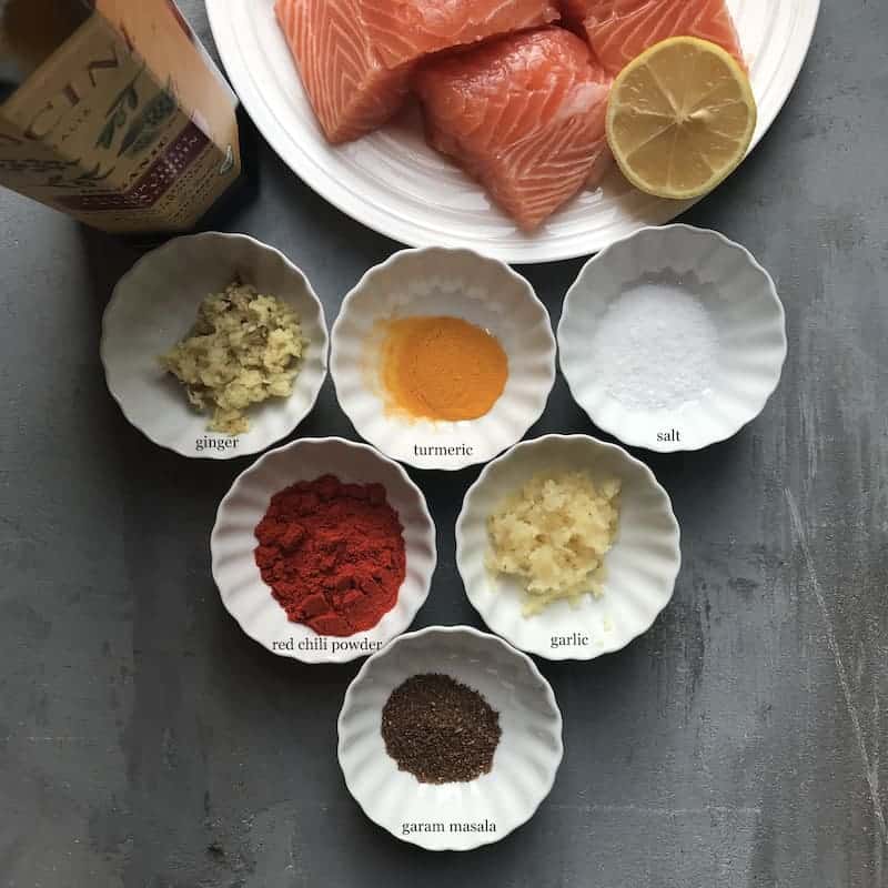 ingredients to make tandoori salmon