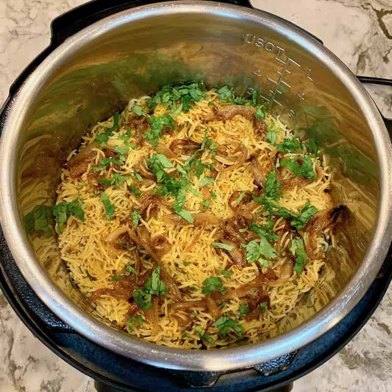 fish biryani in the Instant Pot 