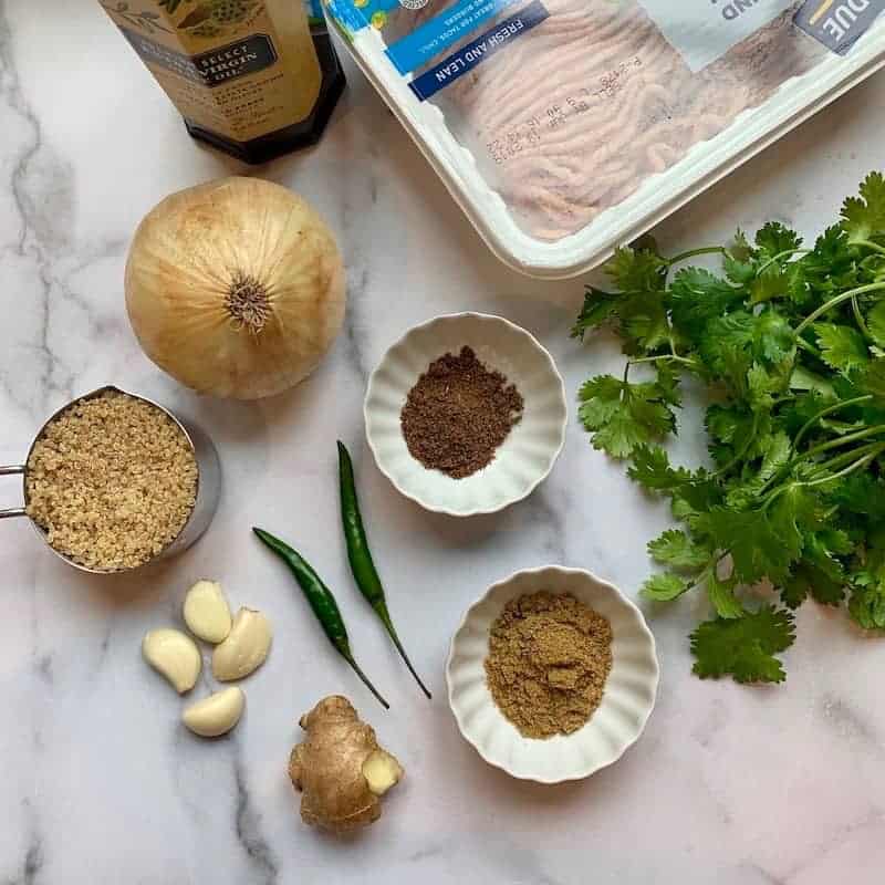 Ingredients for chicken burger patty 
