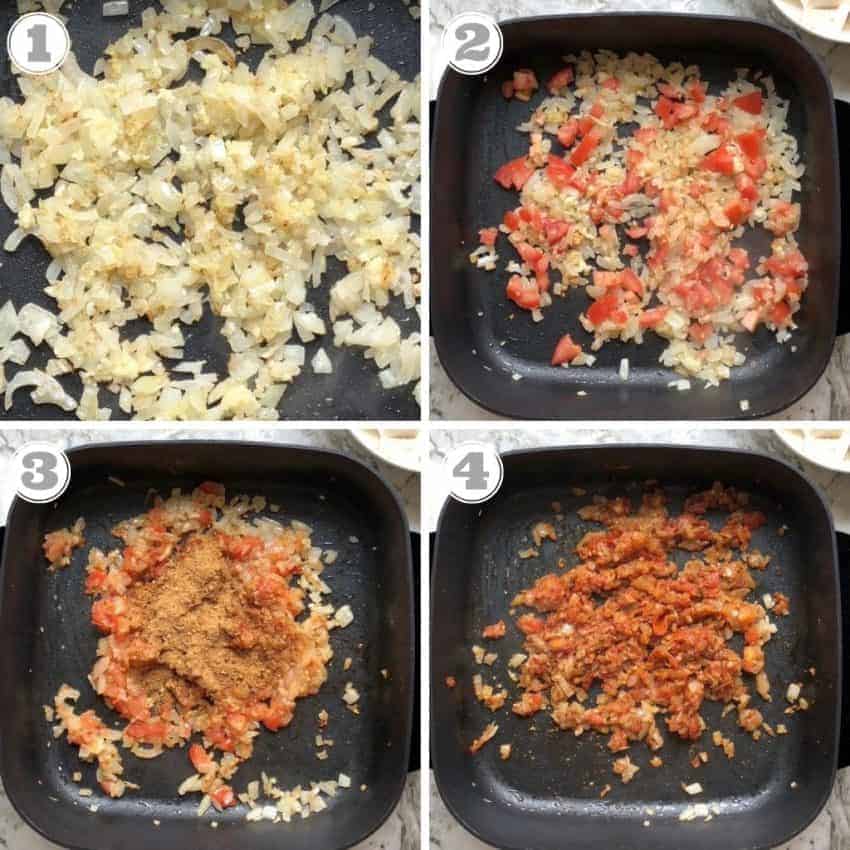 steps 1 though 4 how to make tofu lettuce wraps