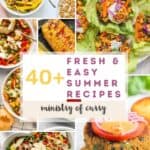 photo collage of summer recipes