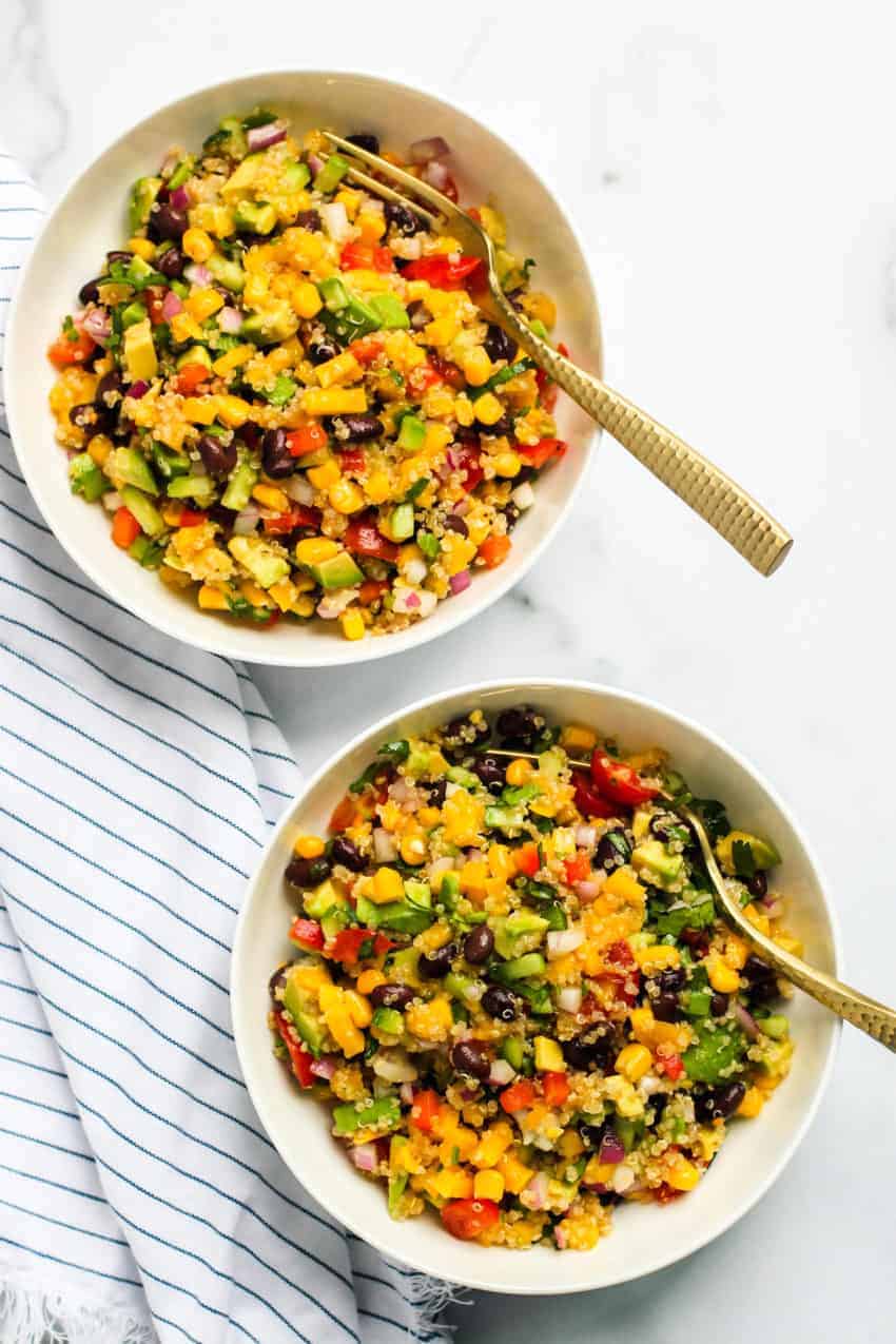 Two bowls of Fiesta Quinoa Salad 