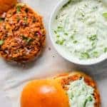 pulled butter chicken sandwich