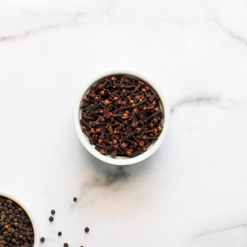 Bowl of whole black cloves
