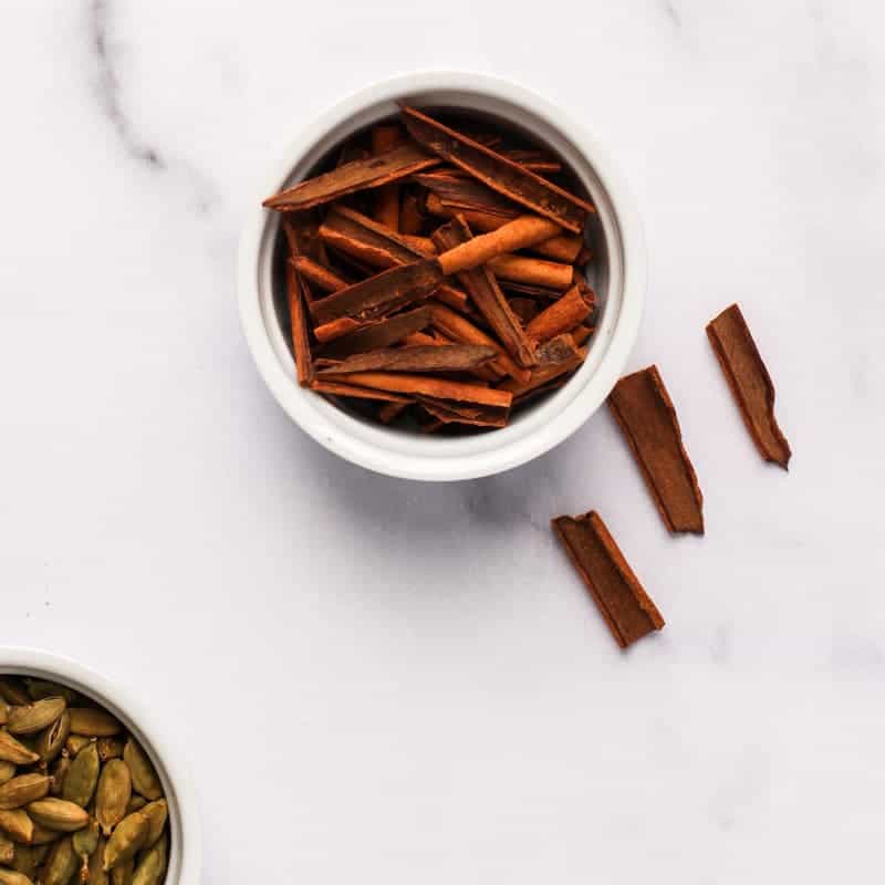 Bowl of cinnamon sticks 