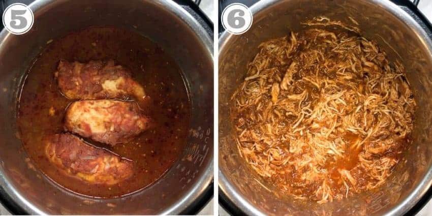cooked chicken in Instant Pot 