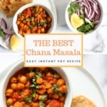 Chana Masala served with rice & parathas