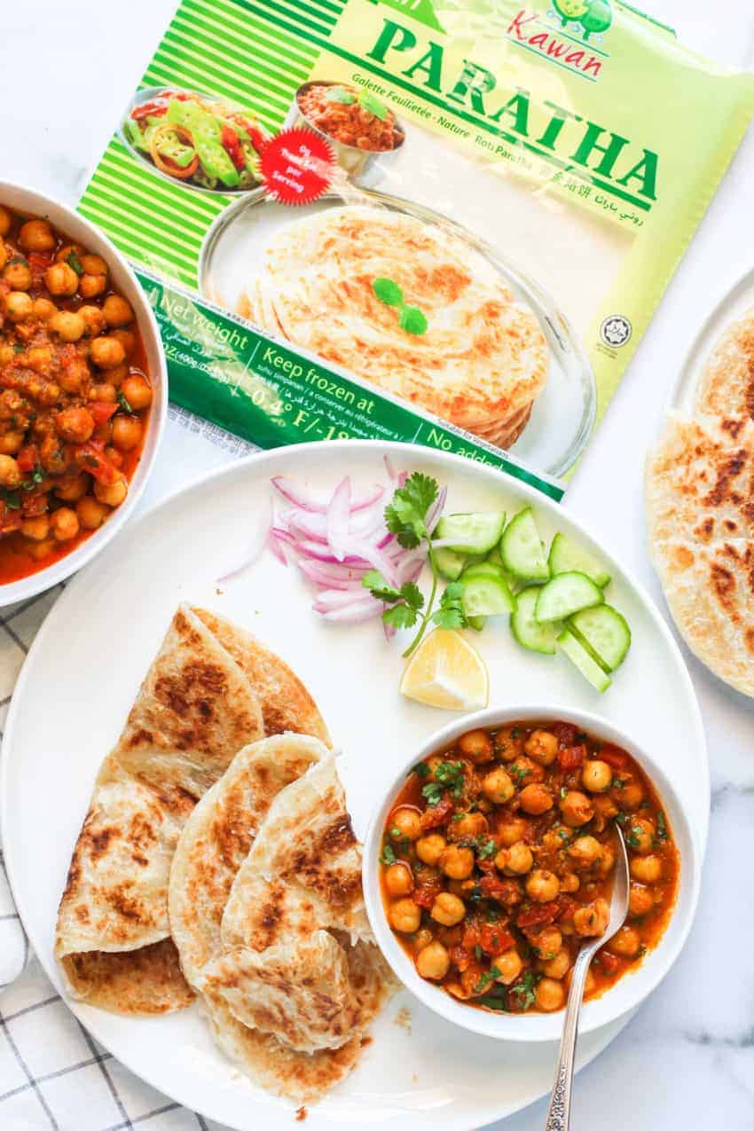 Chana Masala served with kawan parathas 