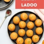 besan ladoo in a platter