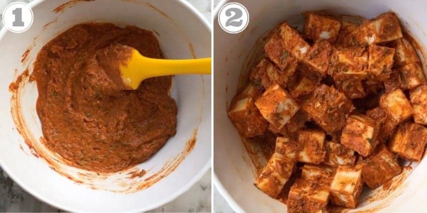 marinating paneer