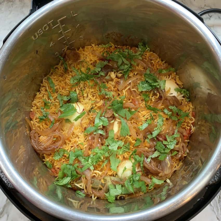 egg biryani in the instant pot 