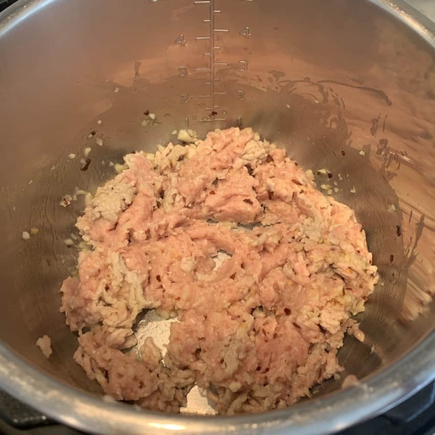 minced chicken in the Instant Pot  