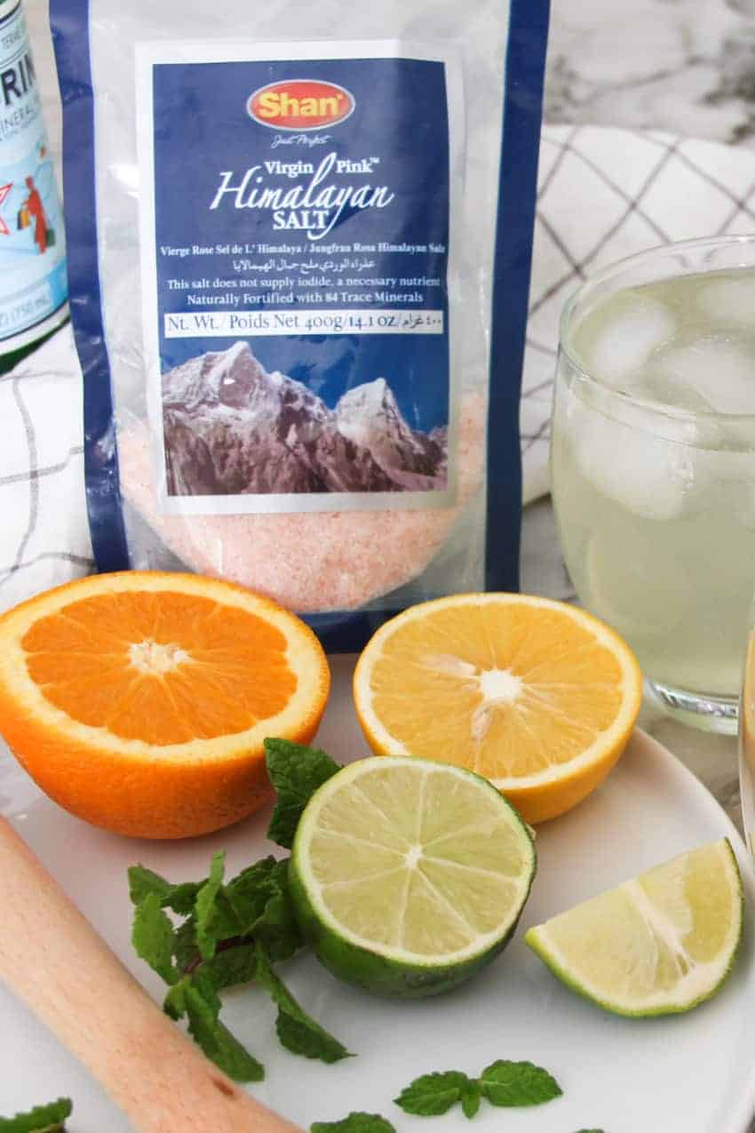 ingredients for home made electrolyte drinks