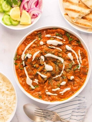 mushroom masala served with rice & naan
