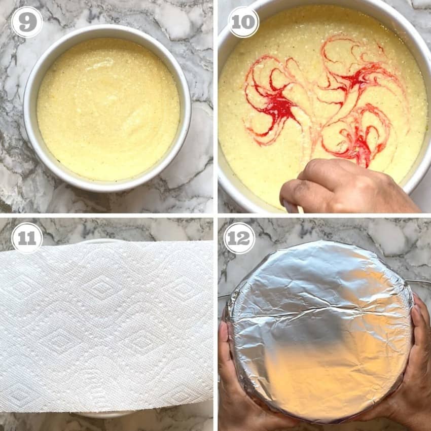 photos nine through twelve getting cheesecake ready to cook 