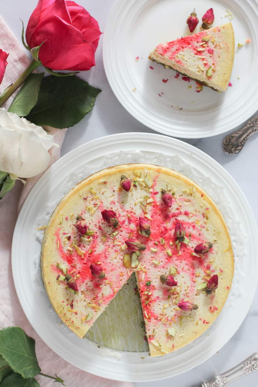 Ricotta Cheese Cake on a white Plate 