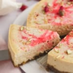 Ricotta Cheesecake sliced before serving